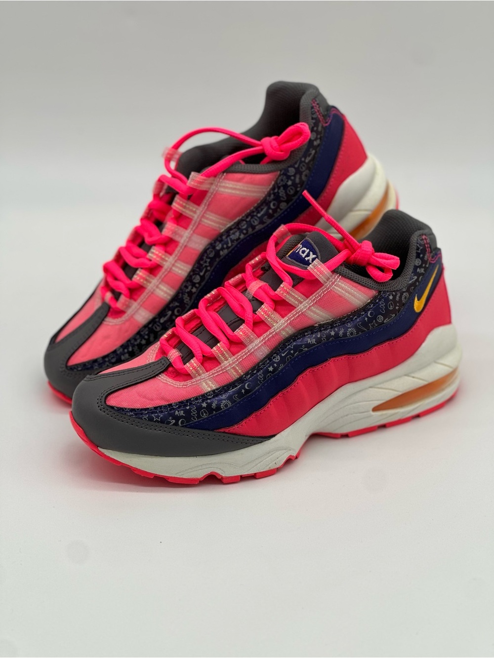Nike Hot Pink, Navy & Gray Women's Sneakers with Yellow Swoosh